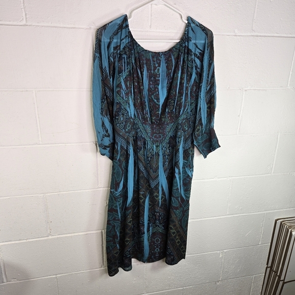 Vtg Y2k One World Floral Sublimation Dress - Picture 2 of 7